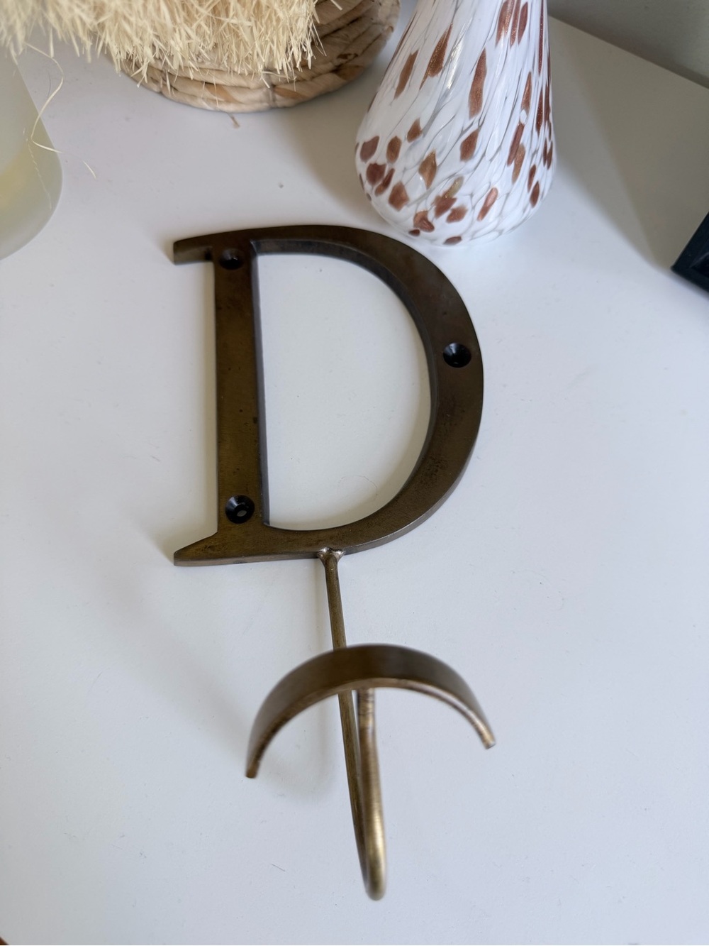Anthropologie Monogram Brass Letter D Wall Hook